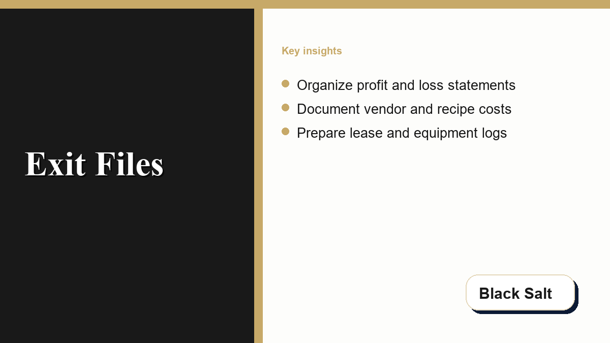 Organized chef kitchen desk showing recipe cost logs and menu pricing sheets